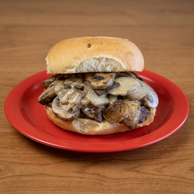 #35 Mushroom Swiss Burger.
